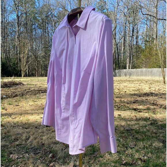 Talbots Light Pink Cotton Stretch Button Front Blouse - Picture 4 of 6